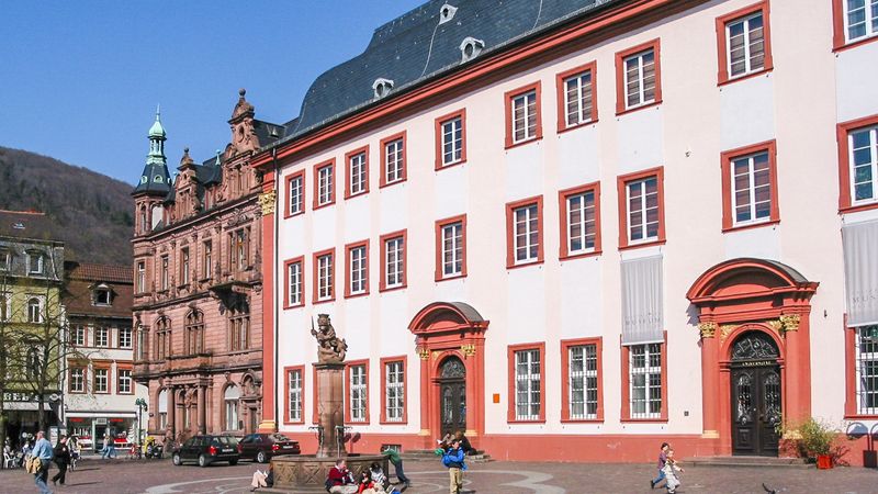 Universitätsplatz mit Löwenbrunnen und Alter Universität